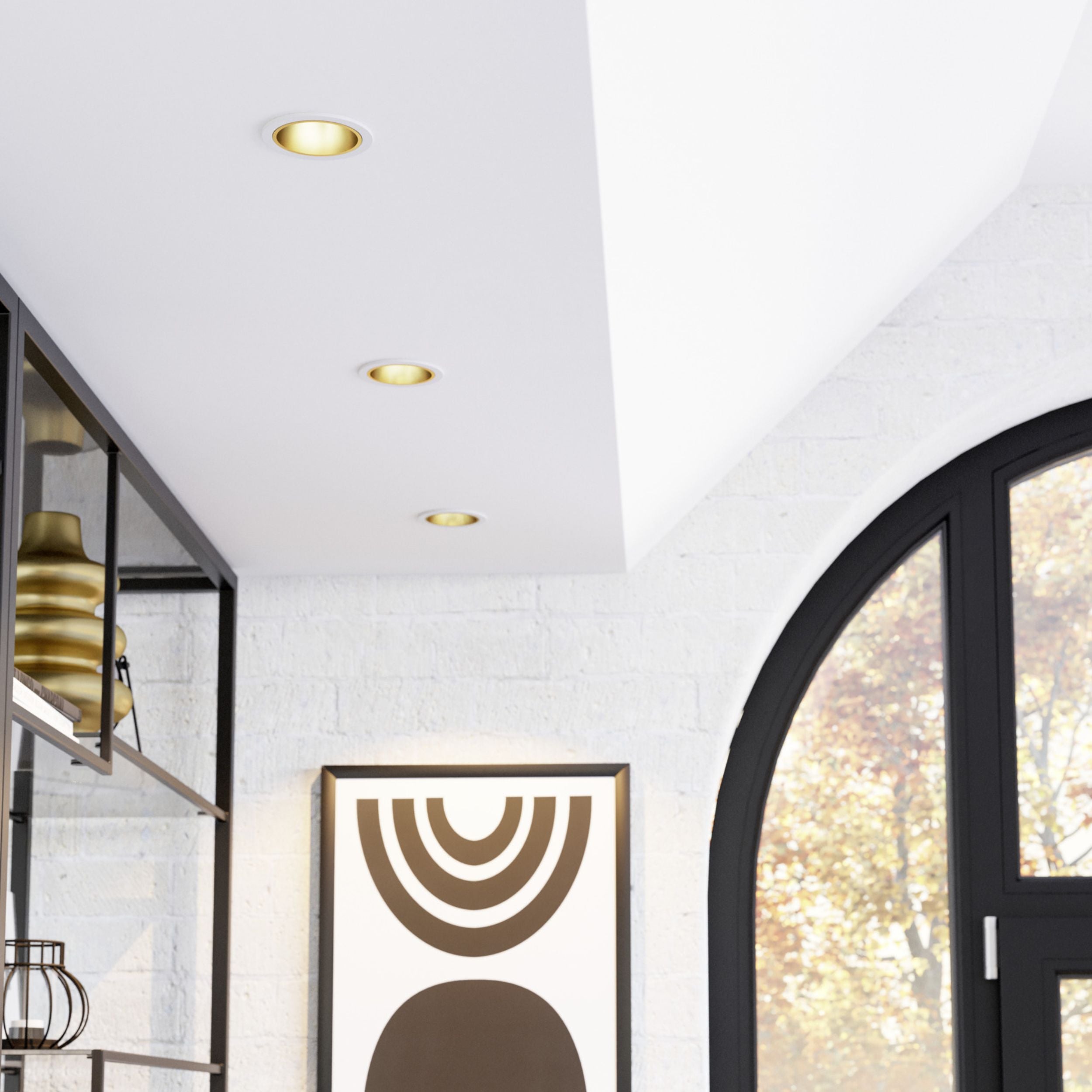 Eglo EU YEBRA?Z Smart Recessed LED Light – Black & Silver, RGB+CCT, Dimmable, App Controlled Indoor Downlight