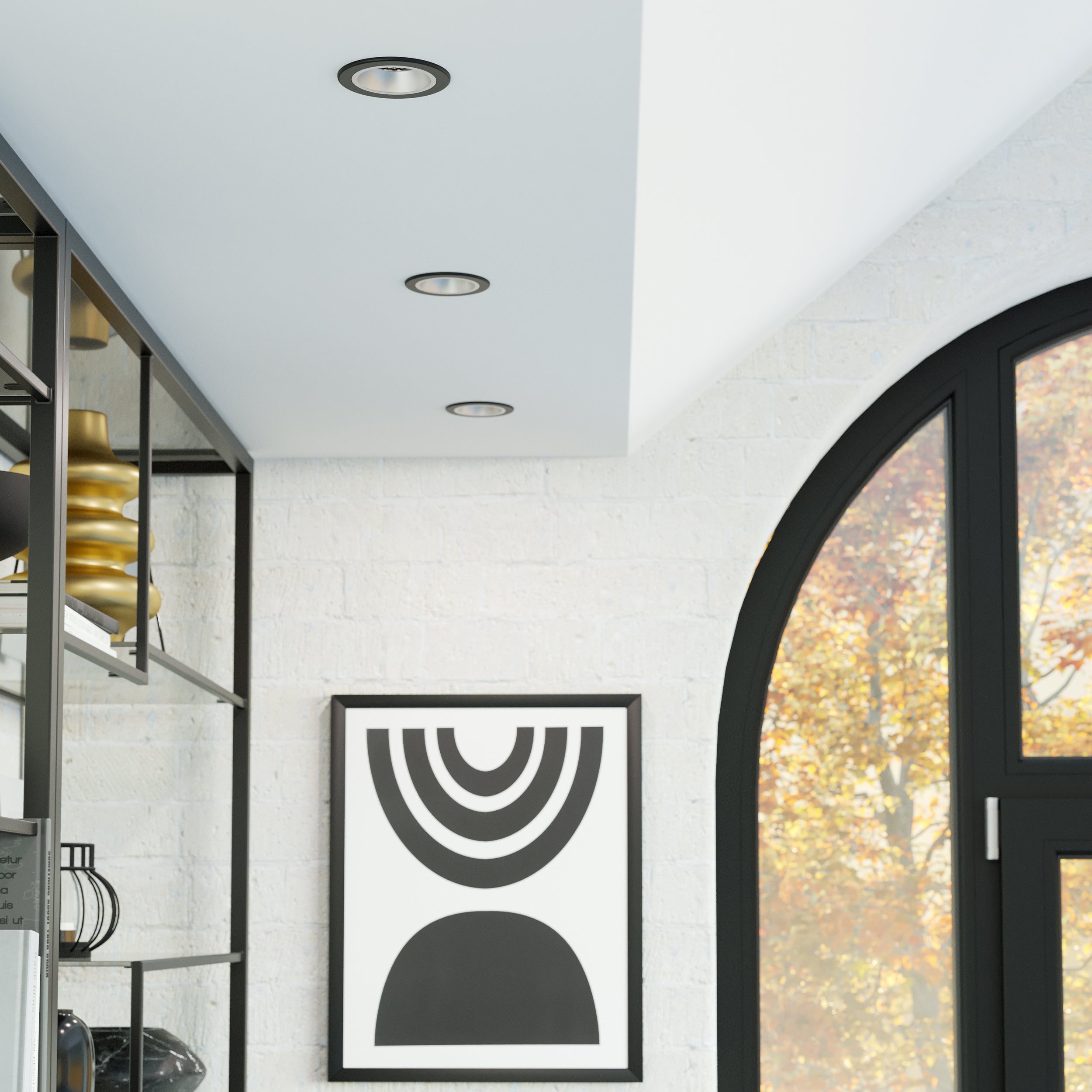 Eglo EU YEBRA?Z Smart Recessed LED Light – White & Gold, RGB+CCT, Dimmable, App Controlled Indoor Downlight