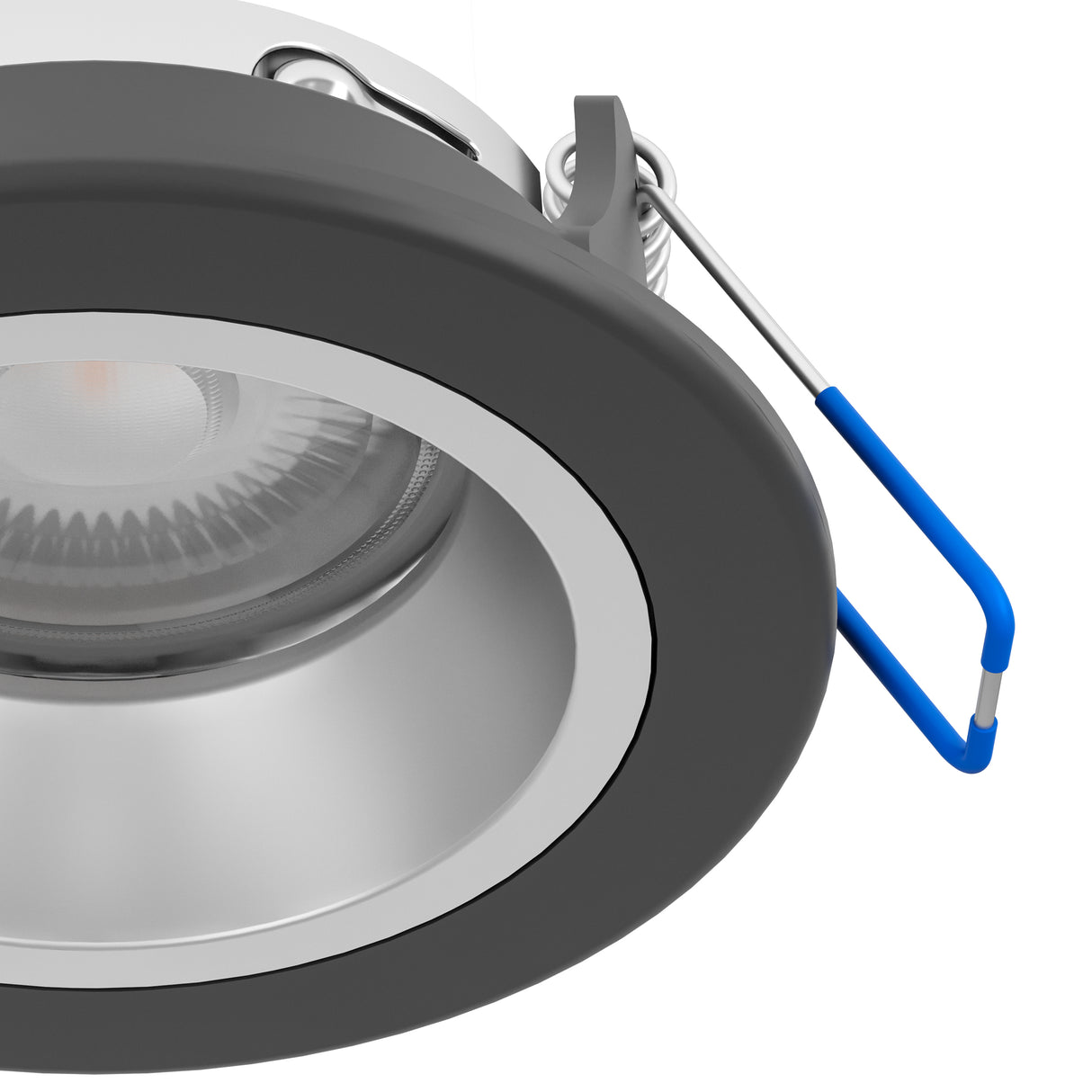 Eglo EU YEBRA?Z Smart Recessed LED Light – Black & Silver, RGB+CCT, Dimmable, App Controlled Indoor Downlight