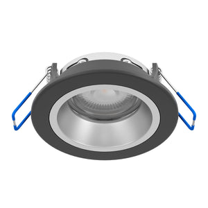 Eglo EU YEBRA?Z Smart Recessed LED Light – Black & Silver, RGB+CCT, Dimmable, App Controlled Indoor Downlight