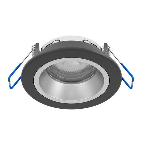 Eglo EU YEBRA?Z Smart Recessed LED Light – Black & Silver, RGB+CCT, Dimmable, App Controlled Indoor Downlight