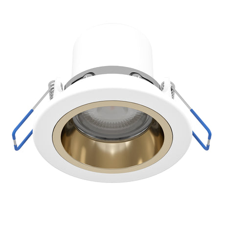 Eglo EU YEBRA?Z Smart Recessed LED Light – White & Gold, RGB+CCT, Dimmable, App Controlled Indoor Downlight