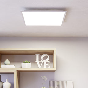 Eglo EU Moradillo-R White Steel LED Ceiling Light, 59.5 x 59.5cm, Tuneable White