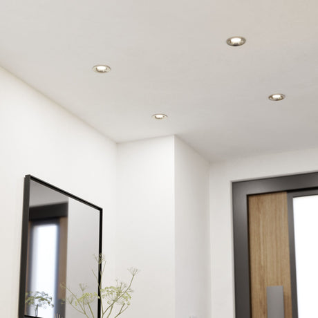 Eglo EU Saliceto Satin Nickel Aluminium LED Neutral White Single Recessed Light, 88 x 56mm