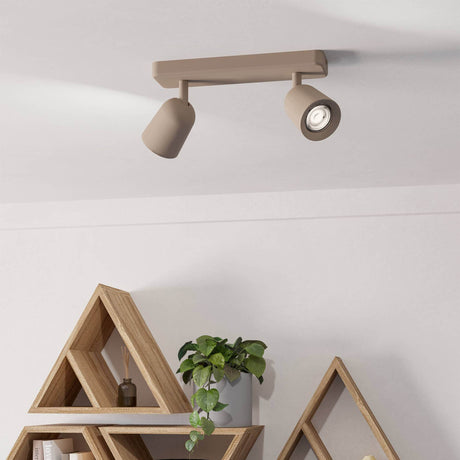Eglo EU Camaldoli LED Dual Ceiling Spotlight Sandy Steel 