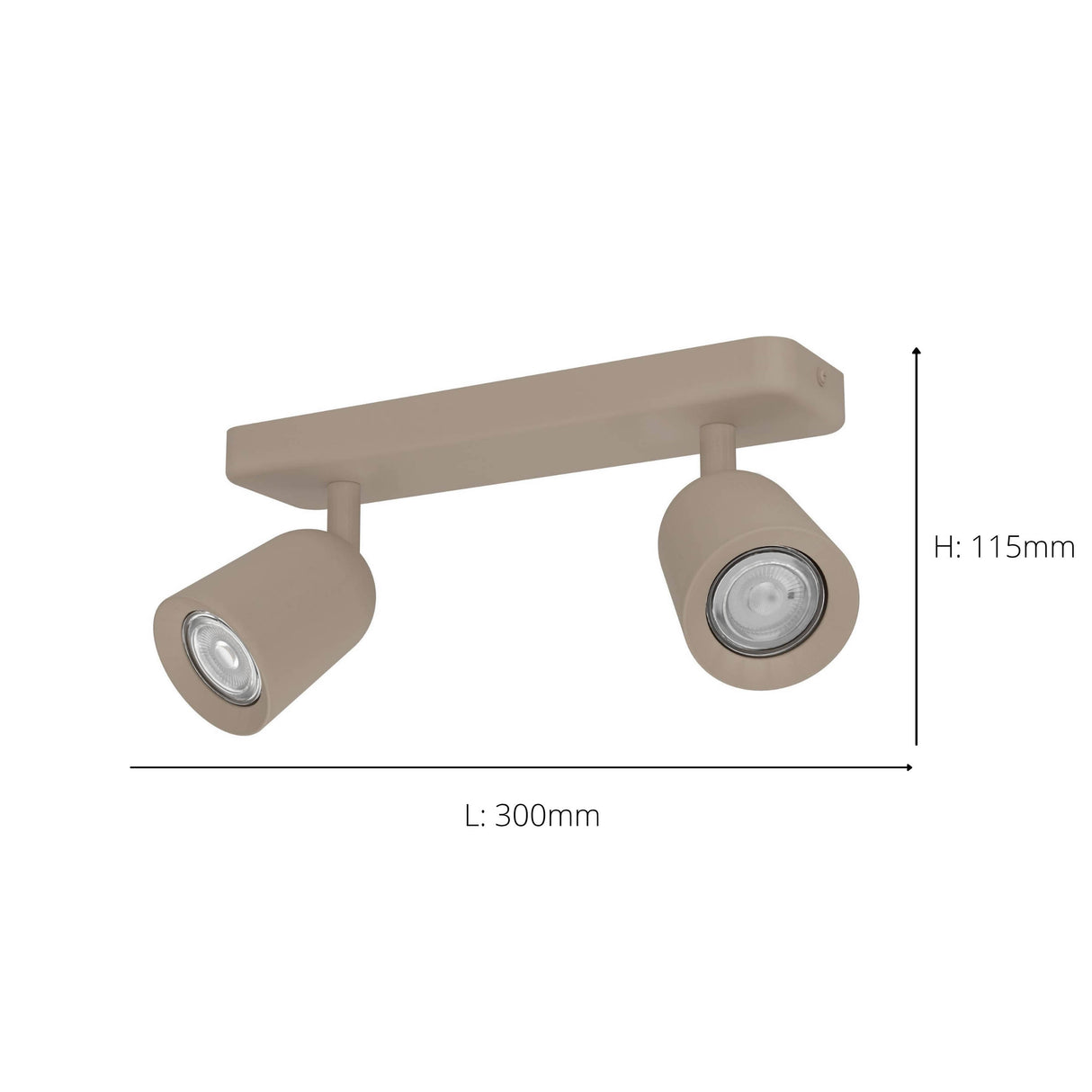 Eglo EU Camaldoli LED Dual Ceiling Spotlight Sandy Steel