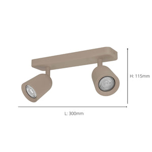Eglo EU Camaldoli LED Dual Ceiling Spotlight Sandy Steel