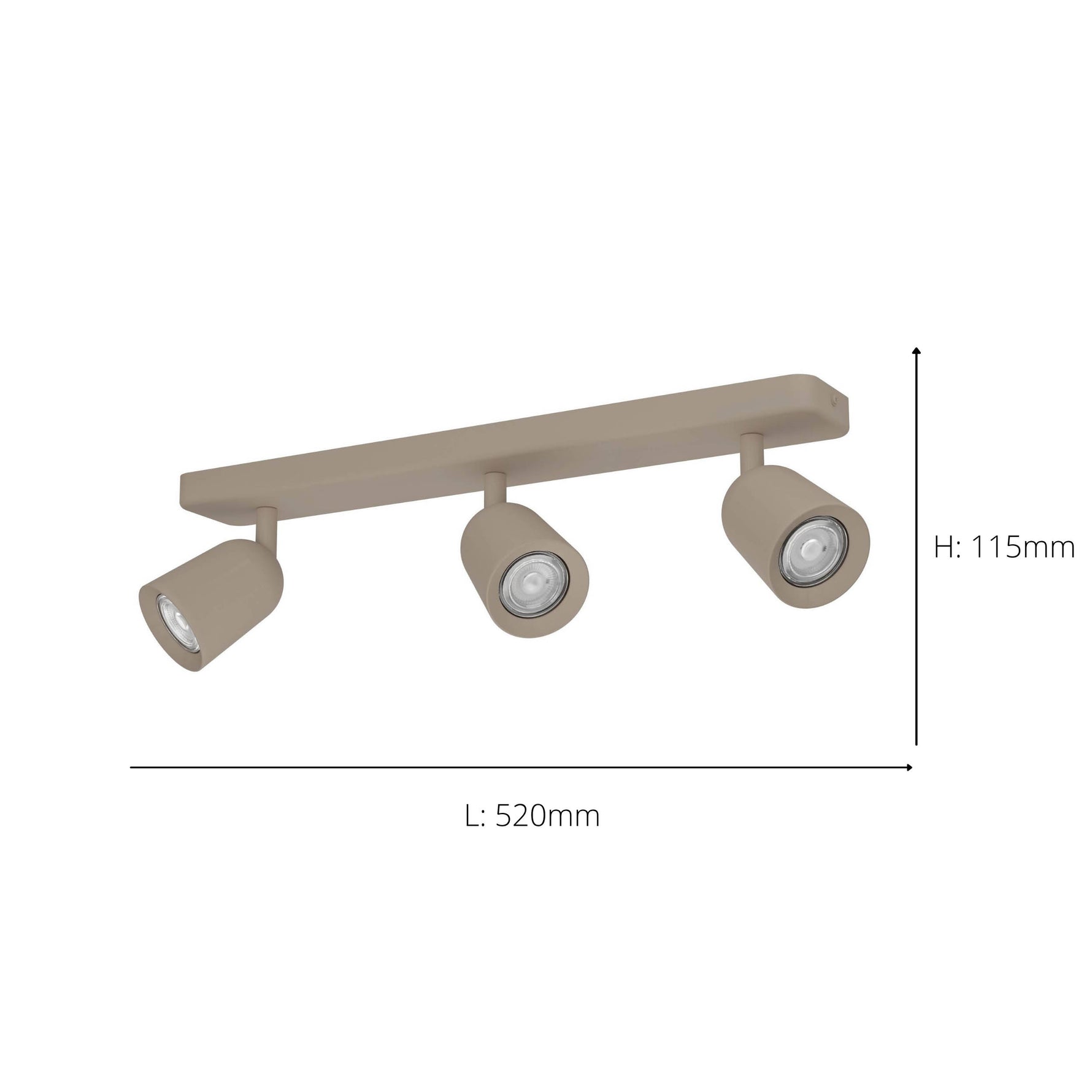 Eglo EU Camaldoli LED Triple Ceiling Spotlight Sandy Steel product image - Endon Lighting from First Light Direct with great prices and fast UK delivery