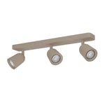 Eglo EU Camaldoli LED Triple Ceiling Spotlight Sandy Steel product image - Endon Lighting from First Light Direct with great prices and fast UK delivery