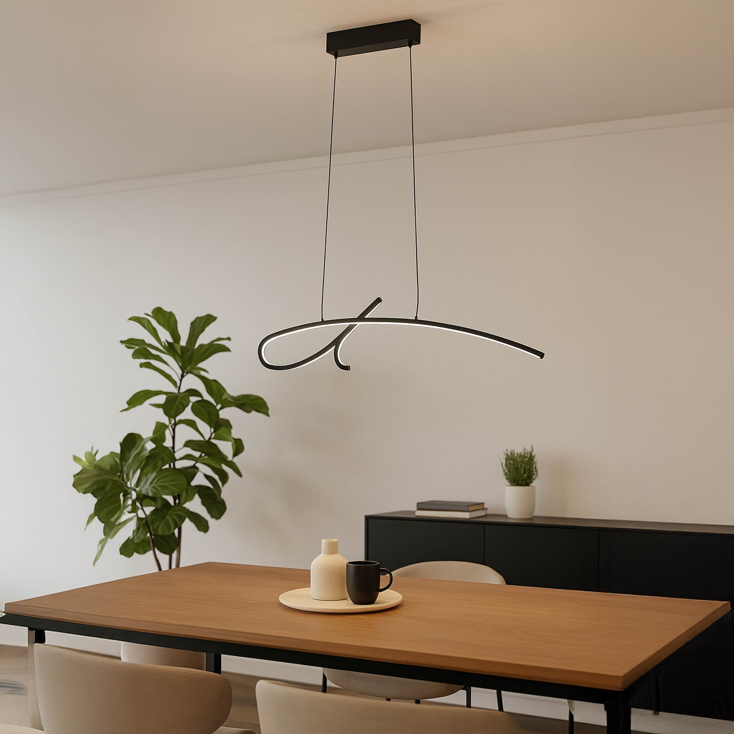 Eglo EU Cardoncito LED Table Lamp Modern Black Steel & Plastic Sculptural Light Design