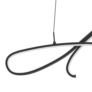 Eglo EU Cardoncito LED Pendant Light Modern Black Steel & Plastic Sculptural Light Bar