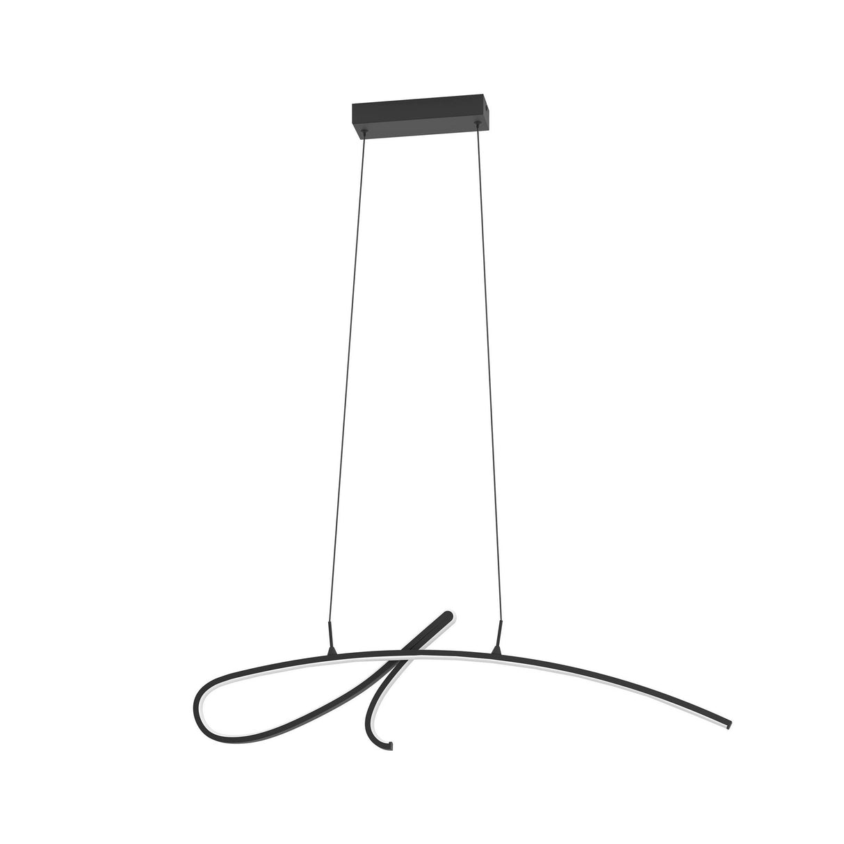 Eglo EU Cardoncito LED Pendant Light Modern Black Steel & Plastic Sculptural Light Bar