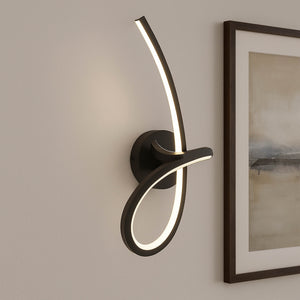 Eglo EU Cardoncito LED Wall Light Modern Black Steel & Plastic Sculptural Light Bar