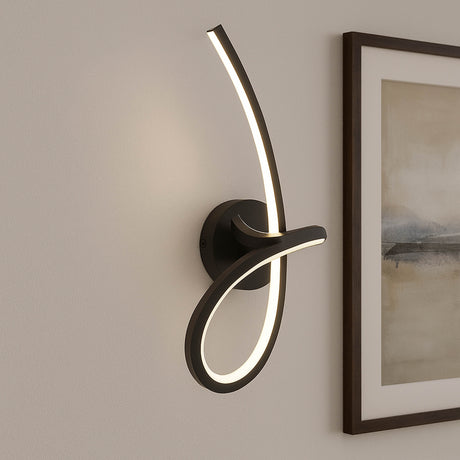 Eglo EU Cardoncito LED Wall Light Modern Black Steel & Plastic Sculptural Light Bar