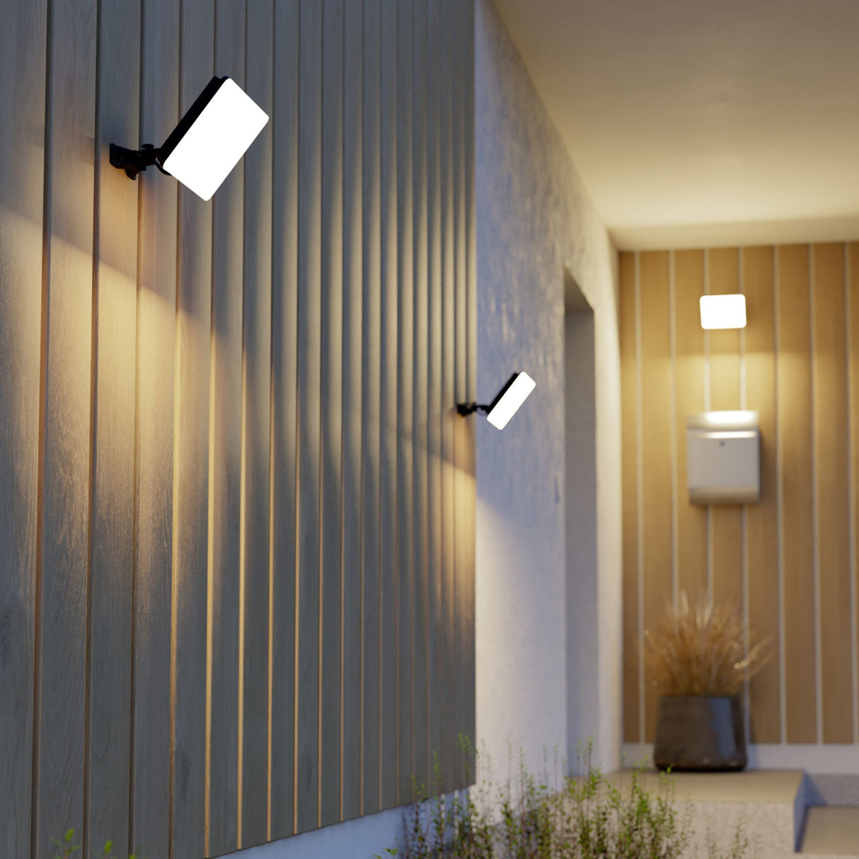 Eglo EU Machio 50W LED Flood Light, IP65 Weatherproof, Black Aluminium Housing, 20.5cm