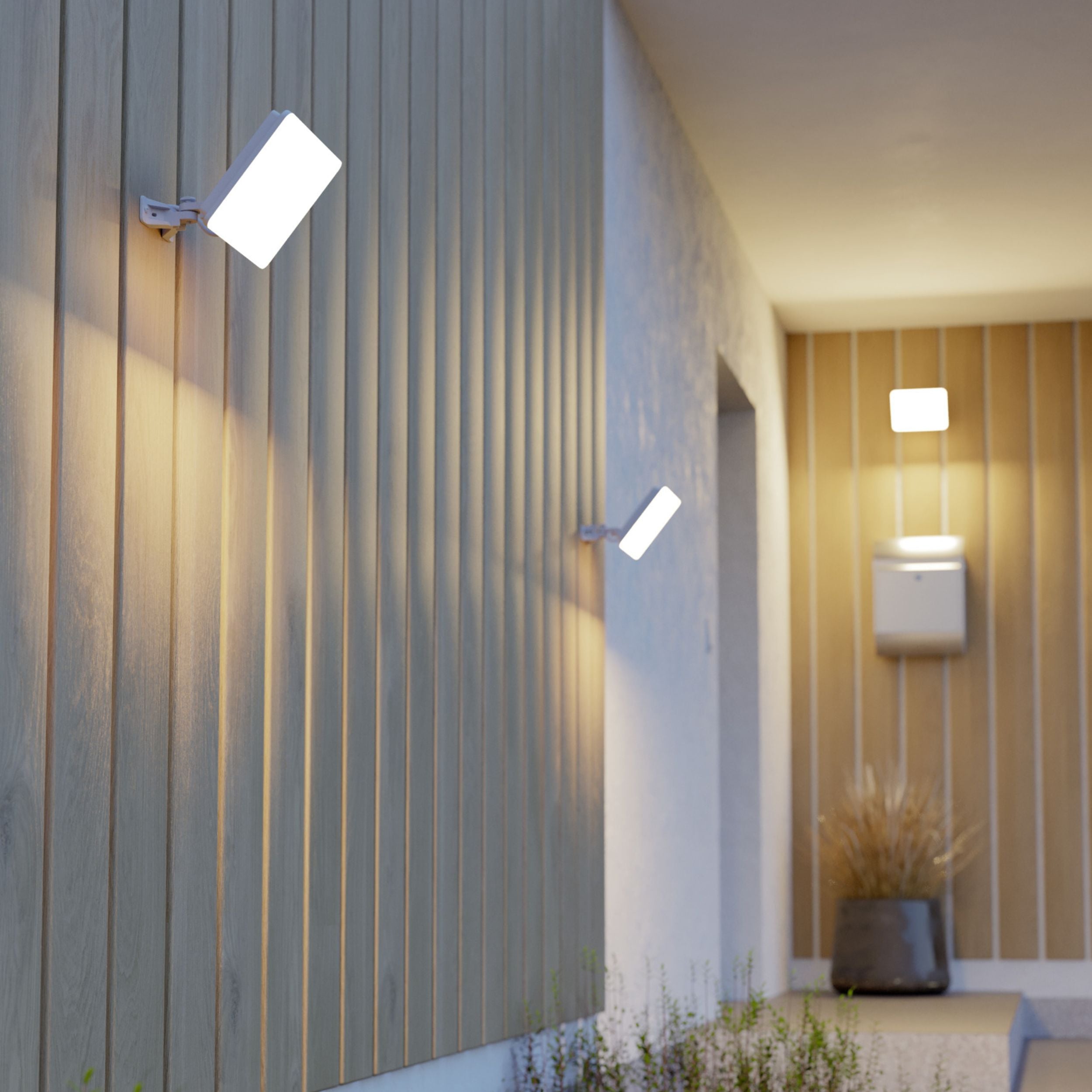 Eglo EU Machio 50W LED Flood Light, IP65 Weatherproof, White Aluminium Housing, 20.5cm