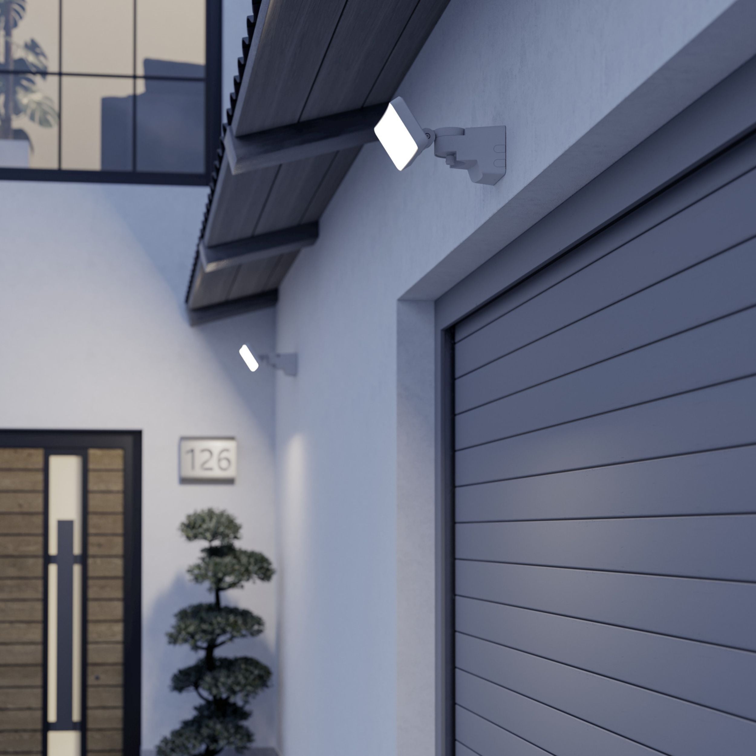 Eglo EU EPIFANO Outdoor LED Floodlight – White Aluminium, 200?W, Adjustable Colour Temperature, IP65 Exterior Lighting