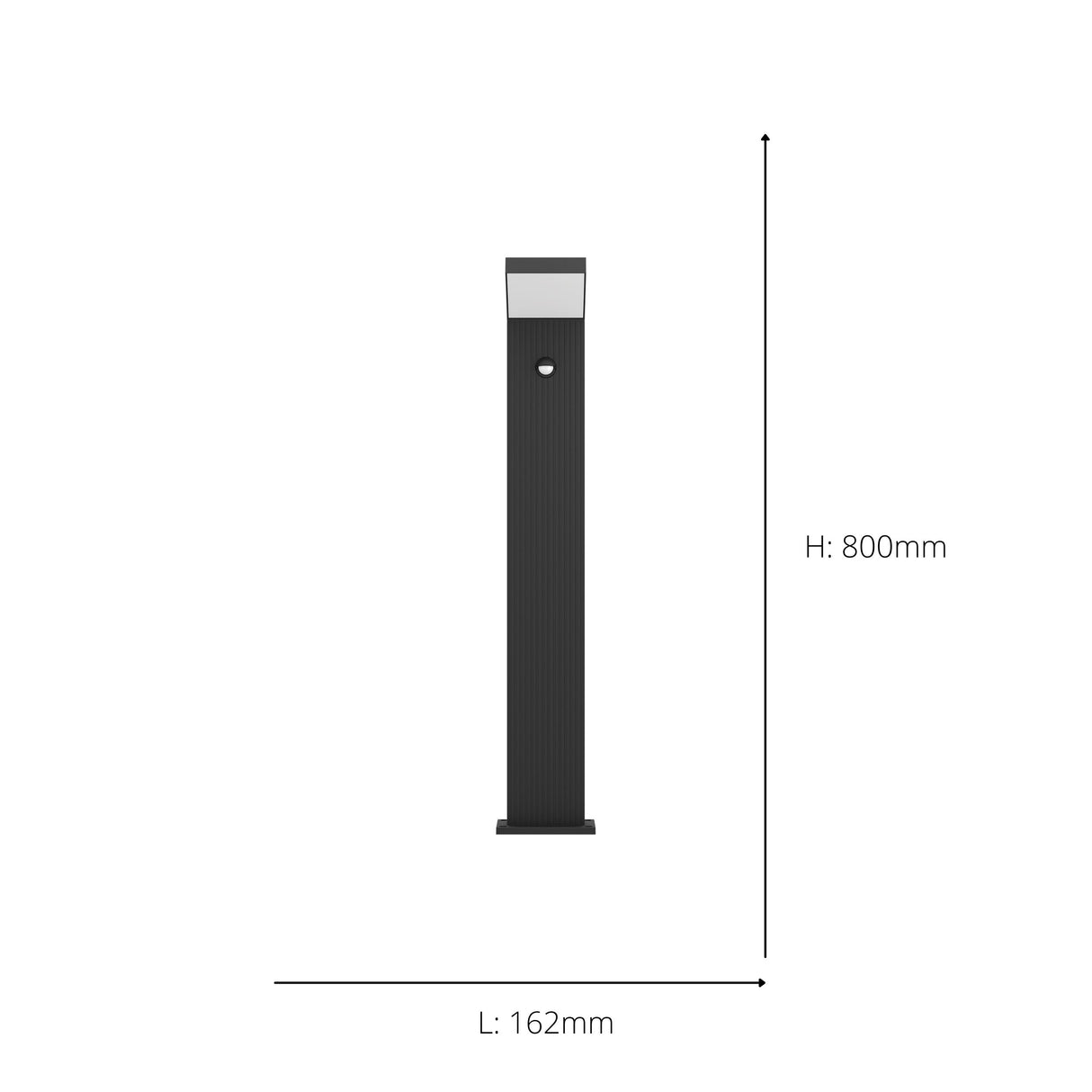 Eglo EU Grottazzonlina Black Aluminium LED Outdoor Floor Light With Motion Sensor