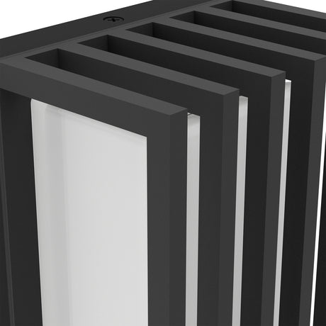 Eglo EU GENOVESE Outdoor LED Wall Light – Black Aluminium, Tri?Colour CCT, Microwave Sensor, Exterior Lighting