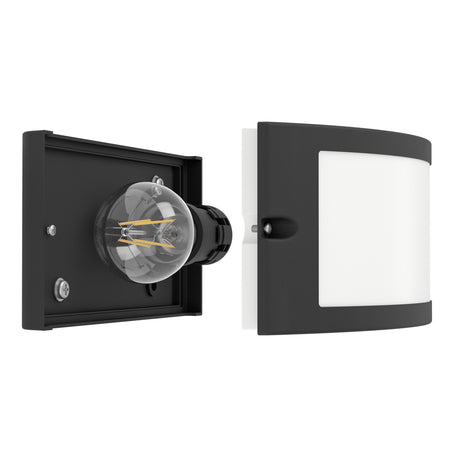 Eglo EU POGGIARELLO Wall Light – Black, IP54, E14, Compact Outdoor Wall Lighting