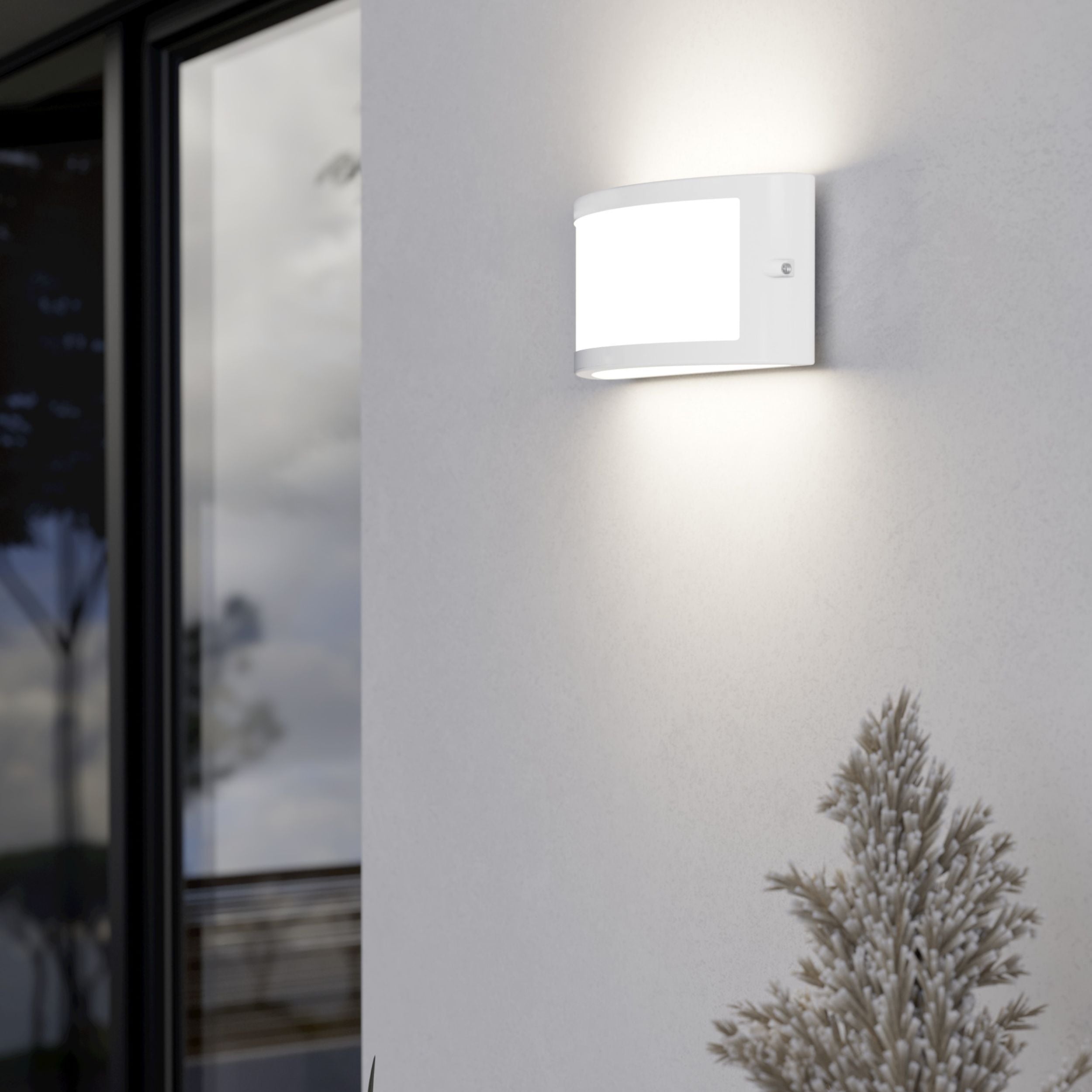 Eglo EU MONTELAURO Wall Light – Auburn, IP65, 3?Step CCT, Outdoor LED Wall Lighting
