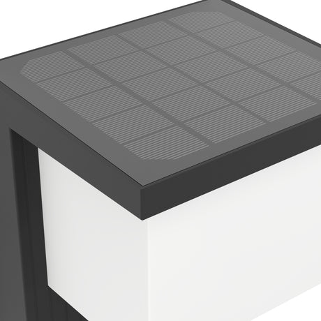 Eglo EU FRIGENTO Solar Wall Light – Black Aluminium, Motion Sensor, Warm White, IP44 Outdoor Lighting