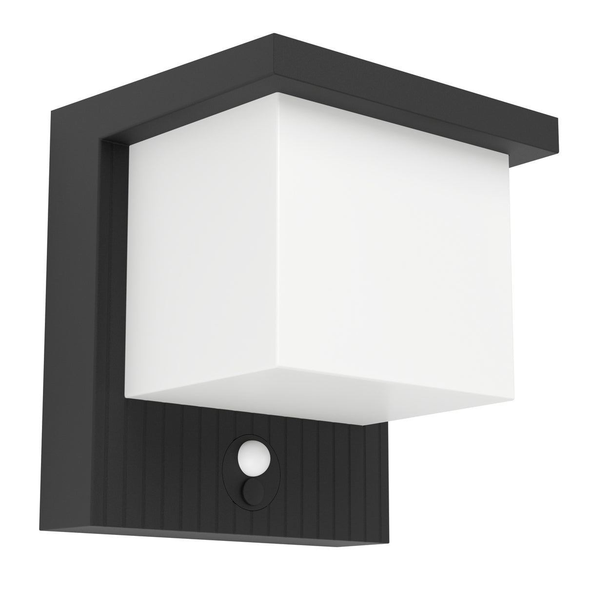 Eglo EU FRIGENTO Solar Wall Light – Black Aluminium, Motion Sensor, Warm White, IP44 Outdoor Lighting