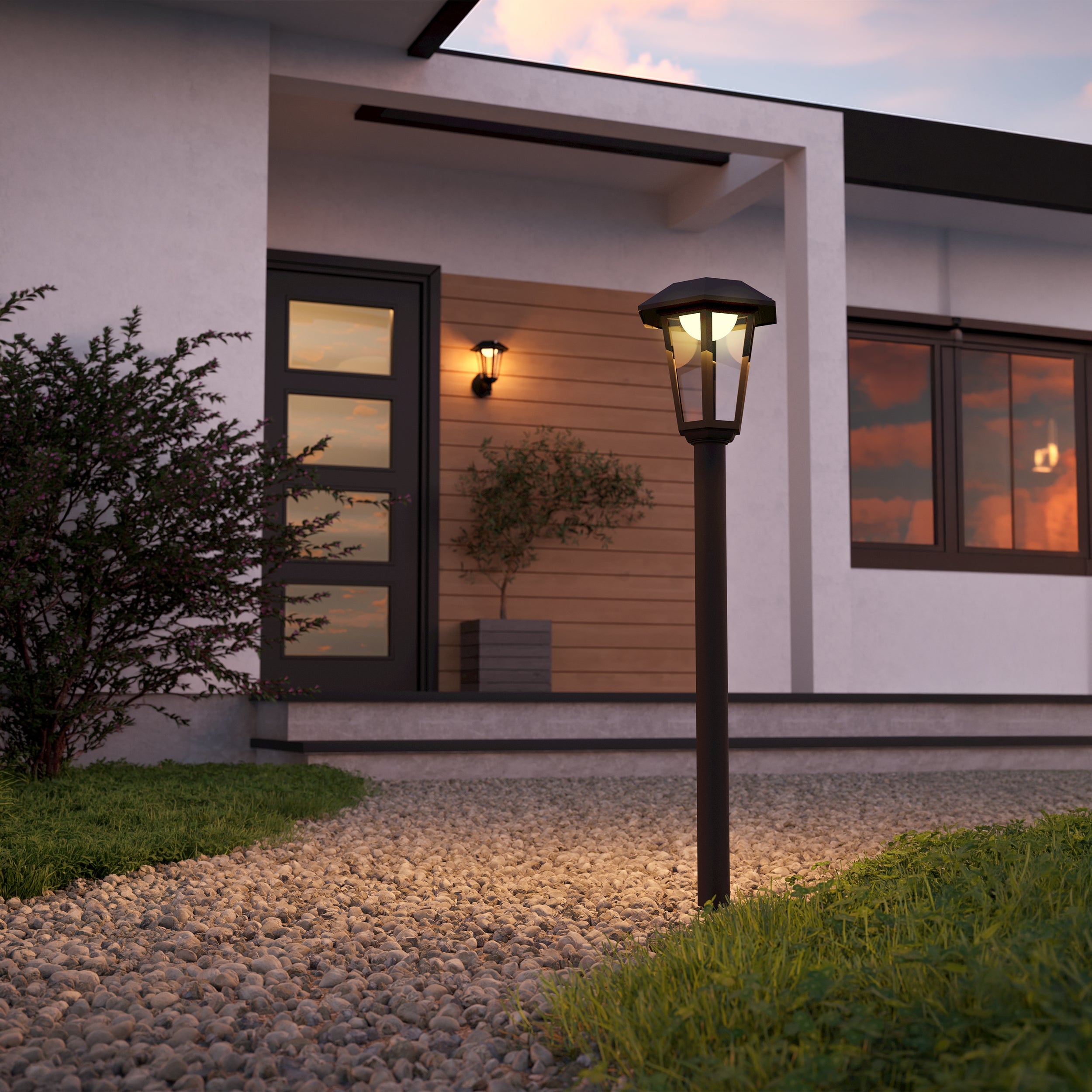 Eglo EU CASCINETTA Outdoor Wall Light – Black Zinc?Plated Steel with Clear Glass, E27, Exterior Lighting