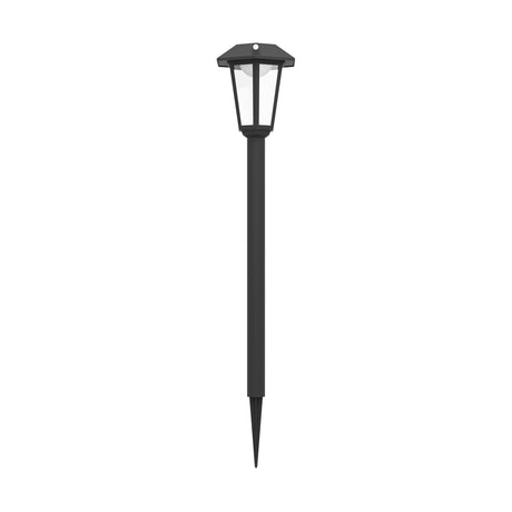 Eglo EU PRIETTA Solar Outdoor Light – Black LED Bollard with Motion Sensor, Warm White, Garden Lighting