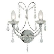 Autumn 2LT Bathroom Wall Light - Chrome Metal