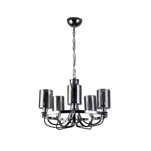 Searchlight Electric Catalina 5Lt Pendant - Chrome Metal & Smoked Glass 9045-5CC
