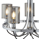 Searchlight Electric Catalina 5Lt Pendant - Chrome Metal & Smoked Glass 9045-5CC
