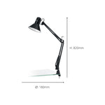 Eglo EU FIRMO Table Lamp – Adjustable Desk Light, Shiny Black, E27, Rocker Switch, Office Lighting