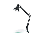 Eglo EU FIRMO Table Lamp – Adjustable Desk Light, Shiny Black, E27, Rocker Switch, Office Lighting