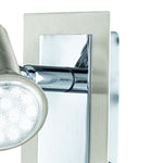 Eglo EU ROTTELO Spot Light – Satin Nickel & Chrome, GU10 LED, Warm White, Adjustable Indoor Spotlight product image - Endon Lighting from First Light Direct with great prices and fast UK delivery