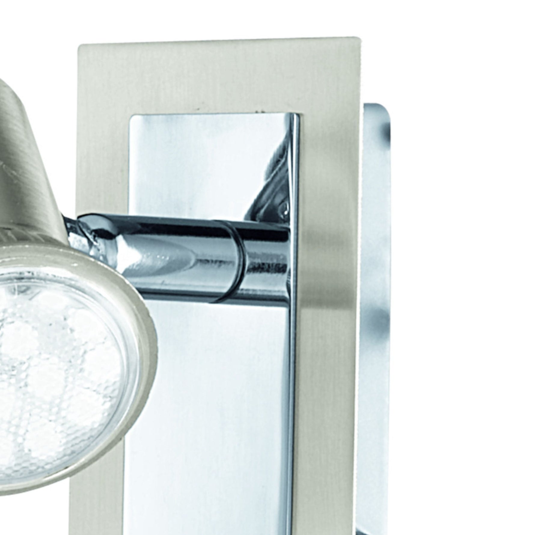 Eglo EU ROTTELO Spot Light – Satin Nickel & Chrome, GU10 LED, Warm White, Adjustable Indoor Spotlight product image - Endon Lighting from First Light Direct with great prices and fast UK delivery