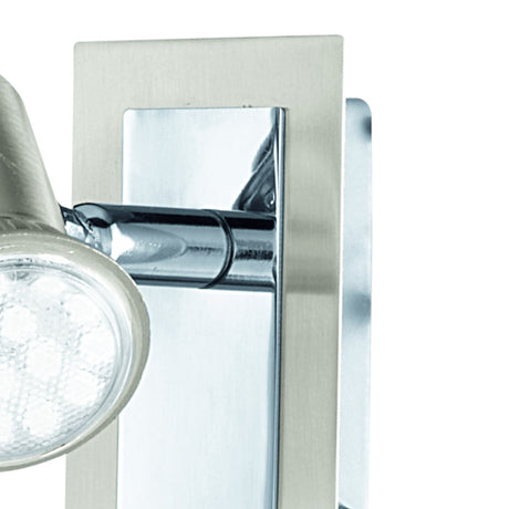 Eglo EU ROTTELO Spot Light – Satin Nickel & Chrome, GU10 LED, Warm White, Adjustable Indoor Spotlight
