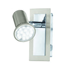 Eglo EU ROTTELO Spot Light – Satin Nickel & Chrome, GU10 LED, Warm White, Adjustable Indoor Spotlight product image - Endon Lighting from First Light Direct with great prices and fast UK delivery