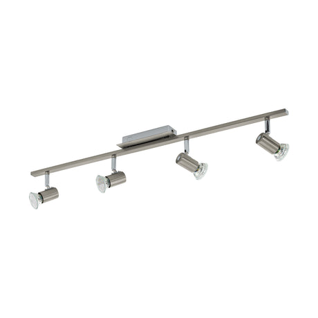 Eglo EU Rotello Steel Satin Nickel & Chrome LED 4-Light Spotlight