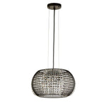 Searchlight Electric Cage 4Lt Pendant - Black Metal & Crystal Glass 9094-4BK