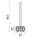Searchlight Electric Cage 4Lt Pendant - Black Metal & Crystal Glass 9094-4BK