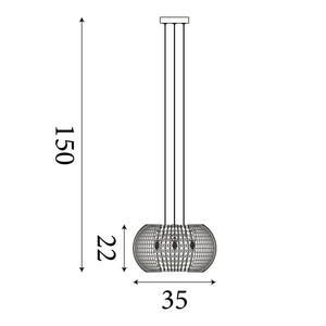 Searchlight Electric Cage 4Lt Pendant - Black Metal & Crystal Glass 9094-4BK
