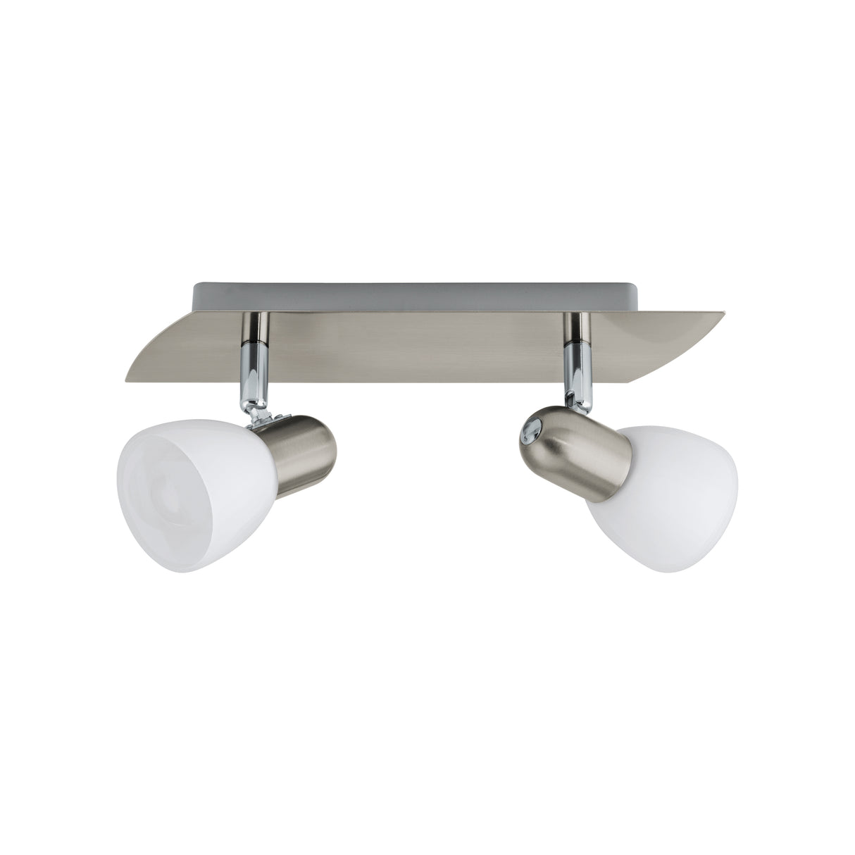 Eglo EU ENEA Spotlight Bar – Satin Nickel Steel with Satin Glass Shades, 3?Light E14, Indoor Ceiling Spot