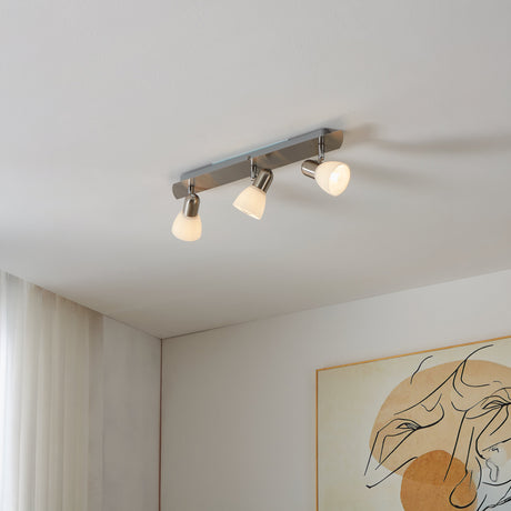 Eglo EU ENEA Twin Spot Light – Satin Nickel Finish, E14 Fittings, Adjustable Indoor Ceiling Spot, 500mm