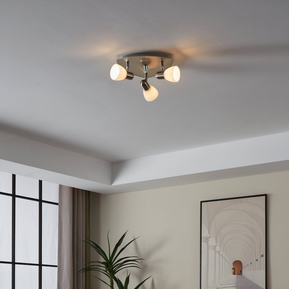 Eglo EU Enea Triple Spot Light – Satin Nickel Finish