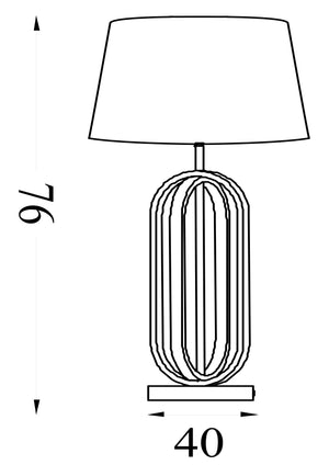 Searchlight Electric Chic Table Lamp - Black Metal with Natural Shade 91101NA