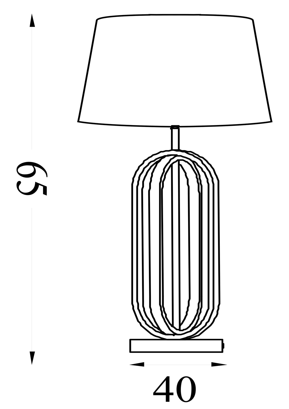 Searchlight Electric Chic Table Lamp - Black Metal with Burnt Orange Shade 91101OR