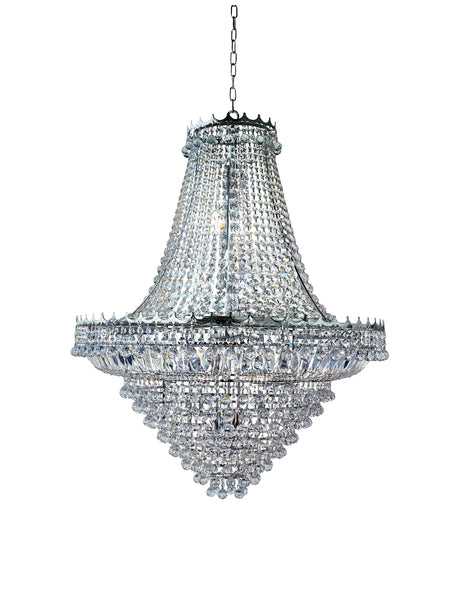 Searchlight Electric Versailles  19Lt Chandelier  - Chrome Metal & Crystal 9112-102CC