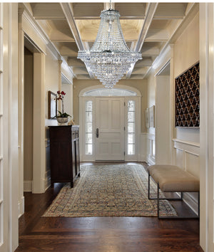 Searchlight Electric Versailles  19Lt Chandelier  - Chrome Metal & Crystal 9112-102CC