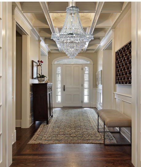Searchlight Electric Versailles  19Lt Chandelier  - Chrome Metal & Crystal 9112-102CC